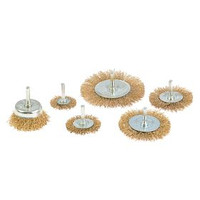 набор щеток для дрели, 6 шт., 5 плоских 40-50-65-75-100 мм + 1 "чашка" 50 мм, со шпильками // matrix, купить metabo, купить husqvarna, купить bosch, купить makita, купить hitachi, купить hikoki, купить oregon, купить stihl