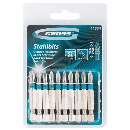 набор бит ph1х50, сталь s2, 10шт //gross, купить metabo, купить husqvarna, купить bosch, купить makita, купить hitachi, купить hikoki, купить oregon, купить stihl