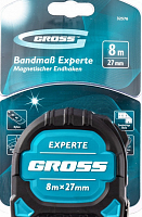 рулетка experte, 8 м x 27 мм, двухкомпон. корпус, магнит, двухстор. разметка, нейлон// gross, купить metabo, купить husqvarna, купить bosch, купить makita, купить hitachi, купить hikoki, купить oregon, купить stihl