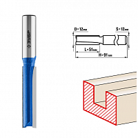 зубр  12 x 51 мм, хвостовик 12 мм, фреза пазовая прямая. удлиненная, профессионал (28754-12-51), купить metabo, купить husqvarna, купить bosch, купить makita, купить hitachi, купить hikoki, купить oregon, купить stihl