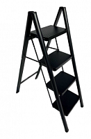 стремянка стальная особопрочная, модель dls404b ( черный цвет), 4 ступени, 92 с, купить metabo, купить husqvarna, купить bosch, купить makita, купить hitachi, купить hikoki, купить oregon, купить stihl