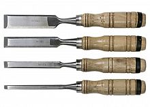 набор долот-стамесок, 6-12-18-24 мм, плоских,  деревянные рукоятки// sparta, купить metabo, купить husqvarna, купить bosch, купить makita, купить hitachi, купить hikoki, купить oregon, купить stihl