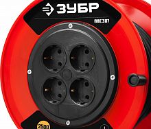 удлинитель на катушке пвс 307, 50 м, 2500 вт, 4 гнезда, пвс 3х0,75 кв мм, зубр, купить metabo, купить husqvarna, купить bosch, купить makita, купить hitachi, купить hikoki, купить oregon, купить stihl