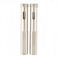 сверло алмазное по керамограниту, 12 х 67 мм, 3-гранный хвостовик 2 шт.// matrix, купить metabo, купить husqvarna, купить bosch, купить makita, купить hitachi, купить hikoki, купить oregon, купить stihl