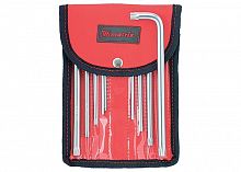 набор ключей имбусовых torx-torx tamper, 9 шт:t10-t50, crv,  удлиненные, сатин., чехол// matrix, купить metabo, купить husqvarna, купить bosch, купить makita, купить hitachi, купить hikoki, купить oregon, купить stihl