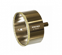 коронка алмазная практика "профи" по керамограниту/керамике 75х70мм, пилотное сверло, (1шт) блистер, купить metabo, купить husqvarna, купить bosch, купить makita, купить hitachi, купить hikoki, купить oregon, купить stihl