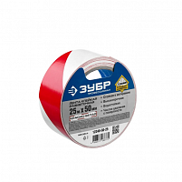 зубр  50 мм, 25 м, красно-белая, разметочная клейкая лента, профессионал (12248-50-25), купить metabo, купить husqvarna, купить bosch, купить makita, купить hitachi, купить hikoki, купить oregon, купить stihl