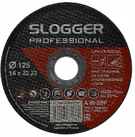 круг отрезной slogger 125х1.6х22 a r bf по стали и нерж.стали, купить metabo, купить husqvarna, купить bosch, купить makita, купить hitachi, купить hikoki, купить oregon, купить stihl