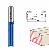 зубр  14 x 51 мм, хвостовик 12 мм, фреза пазовая прямая. удлиненная, профессионал (28754-14-51), купить metabo, купить husqvarna, купить bosch, купить makita, купить hitachi, купить hikoki, купить oregon, купить stihl