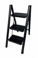 стремянка стальная особопрочная, модель dls403b ( черный цвет), 3 ступени, 68 с, купить metabo, купить husqvarna, купить bosch, купить makita, купить hitachi, купить hikoki, купить oregon, купить stihl