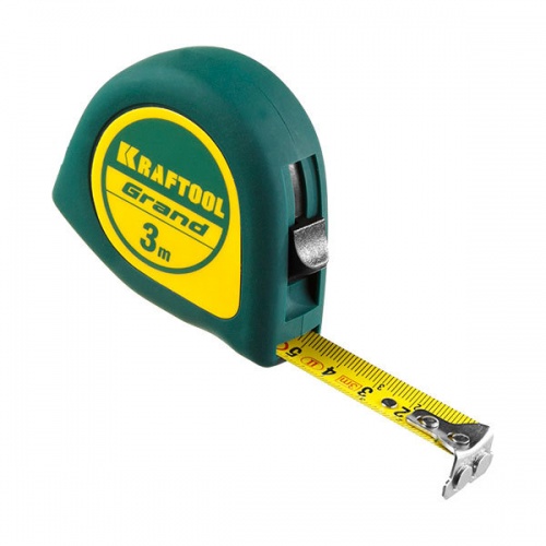 рулетка kraftool grand, обрезиненный пластиковый корпус, 3м/16мм, купить metabo, купить husqvarna, купить bosch, купить makita, купить hitachi, купить hikoki, купить oregon, купить stihl